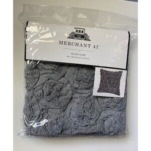 Gray Flower Pillow Covers 18 x 18 inches - Set of 2 Floral Throw Home Accent